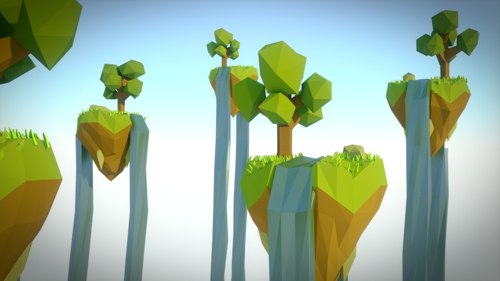 Low Poly Sky Island Scene preview image 1